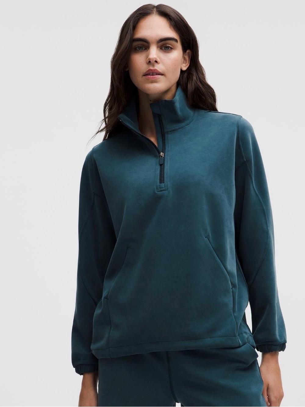 NWT Lululemon Softstream Long Half Zip Indochine Blue